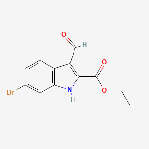 Ethyl 6-bromo-3-formyl-1H-indole-2-carboxylate chemical structure (CAS 318292-54-5)