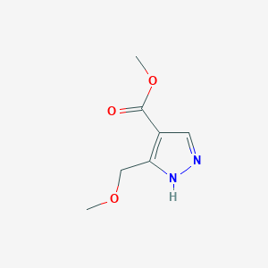 Methyl 3-(methoxymethyl)-1H-pyrazole-4-carboxylate chemical structure (CAS 318496-66-1)
