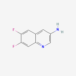 6,7-Difluoroquinolin-3-amine chemical structure (CAS 318684-82-1)