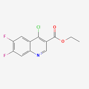 Ethyl 4-chloro-6,7-difluoroquinoline-3-carboxylate chemical structure (CAS 318685-01-7)