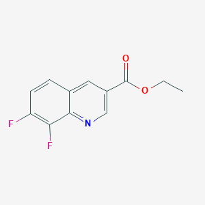 Ethyl 7,8-difluoroquinoline-3-carboxylate chemical structure (CAS 318685-46-0)