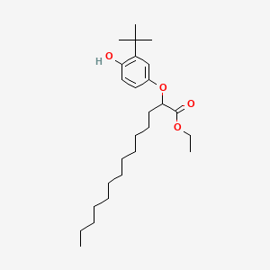 Ethyl 2-(3-(tert-butyl)-4-hydroxyphenoxy)tetradecanoate chemical structure (CAS 31994-60-2)