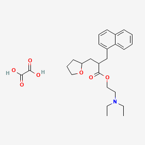 2-(Diethylamino)ethyl 3-(naphthalen-1-yl)-2-((tetrahydrofuran-2-yl)methyl)propanoate oxalate chemical structure (CAS 3200-06-4)