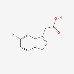 (5-Fluoro-2-methyl-1H-inden-3-yl)acetic acid chemical structure (CAS 32004-66-3)