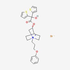 (R)-3-(2-hydroxy-2,2-di(thiophen-2-yl)acetoxy)-1-(3-phenoxypropyl)quinuclidin-1-ium bromide chemical structure (CAS 320345-99-1)