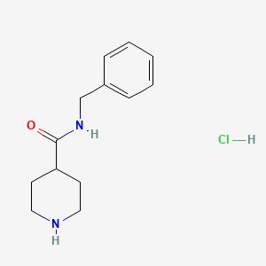 N-Benzylpiperidine-4-carboxamide hydrochloride chemical structure (CAS 320420-00-6)