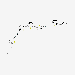 5,5''-Bis((5-butylthiophen-2-yl)ethynyl)-2,2':5',2''-terthiophene chemical structure (CAS 320784-34-7)