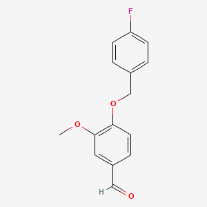 4-((4-Fluorobenzyl)oxy)-3-methoxybenzaldehyde chemical structure (CAS 321432-05-7)