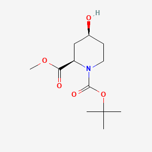 (2R,4S)-1-tert-Butyl 2-methyl 4-hydroxypiperidine-1,2-dicarboxylate chemical structure (CAS 321744-26-7)