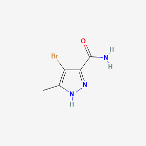 4-Bromo-5-methyl-1H-pyrazole-3-carboxamide chemical structure (CAS 32258-58-5)