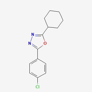 2-(4-Chlorophenyl)-5-cyclohexyl-1,3,4-oxadiazole chemical structure (CAS 322666-76-2)