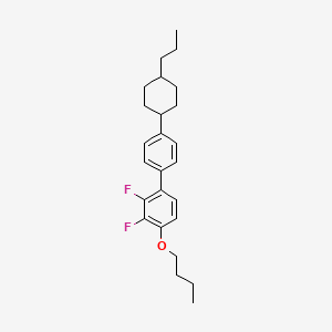 Rel-4-butoxy-2,3-difluoro-4'-((1s,4r)-4-propylcyclohexyl)-1,1'-biphenyl chemical structure (CAS 323178-03-6)