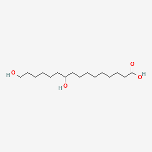 10,16-Dihydroxyhexadecanoic acid chemical structure (CAS 3233-90-7)