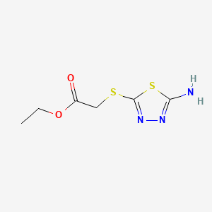 Ethyl 2-((5-amino-1,3,4-thiadiazol-2-yl)thio)acetate chemical structure (CAS 32418-24-9)