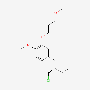 (R)-4-(2-(Chloromethyl)-3-methylbutyl)-1-methoxy-2-(3-methoxypropoxy)benzene chemical structure (CAS 324763-39-5)