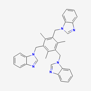 1,1',1''-((2,4,6-Trimethylbenzene-1,3,5-triyl)tris(methylene))tris(1H-benzo[d]imidazole) chemical structure (CAS 325125-64-2)