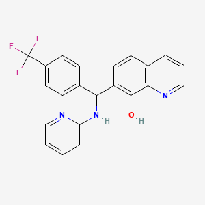 7-((Pyridin-2-ylamino)(4-(trifluoromethyl)phenyl)methyl)quinolin-8-ol chemical structure (CAS 325474-22-4)