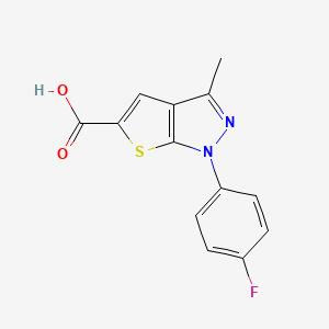 1-(4-Fluorophenyl)-3-methyl-1H-thieno[2,3-c]pyrazole-5-carboxylic acid chemical structure (CAS 325721-14-0)