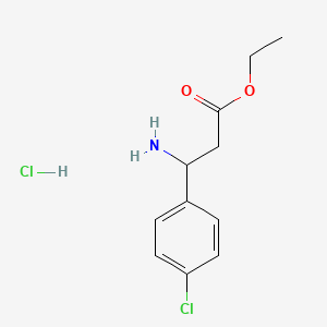 Ethyl 3-amino-3-(4-chlorophenyl)propanoate hydrochloride chemical structure (CAS 325803-29-0)