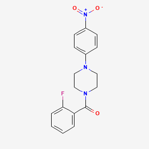 (2-Fluorophenyl)(4-(4-nitrophenyl)piperazin-1-yl)methanone chemical structure (CAS 326902-18-5)