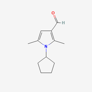 1-Cyclopentyl-2,5-dimethyl-1H-pyrrole-3-carbaldehyde chemical structure (CAS 326916-19-2)