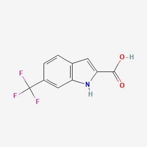 6-(Trifluoromethyl)-1H-indole-2-carboxylic acid chemical structure (CAS 327-20-8)