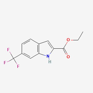 Ethyl 6-(trifluoromethyl)-1H-indole-2-carboxylate chemical structure (CAS 327-21-9)