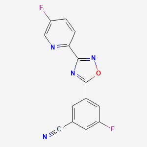 3-Fluoro-5-[3-(5-fluoro-2-pyridinyl)-1,2,4-oxadiazol-5-yl]benzonitrile chemical structure (CAS 327056-26-8)