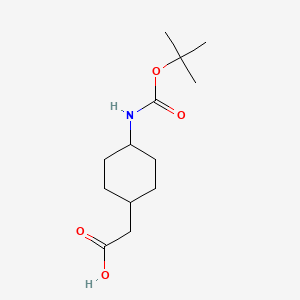 2-(cis-4-((tert-Butoxycarbonyl)amino)cyclohexyl)acetic acid chemical structure (CAS 327156-95-6)