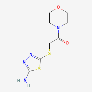 2-((5-Amino-1,3,4-thiadiazol-2-yl)thio)-1-morpholinoethanone chemical structure (CAS 328004-28-0)