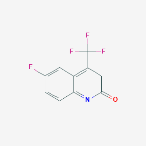 6-Fluoro-4-(trifluoromethyl)quinolin-2(1H)-one chemical structure (CAS 328956-08-7)