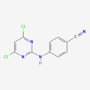 4-((4,6-Dichloropyrimidin-2-yl)amino)benzonitrile chemical structure (CAS 329187-59-9)