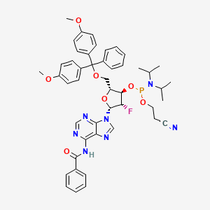 (2R,3R,4S,5R)-5-(6-Benzamido-9H-purin-9-yl)-2-((bis(4-methoxyphenyl)(phenyl)methoxy)methyl)-4-fluorotetrahydrofuran-3-yl (2-cyanoethyl) diisopropylphosphoramidite chemical structure (CAS 329187-86-2)