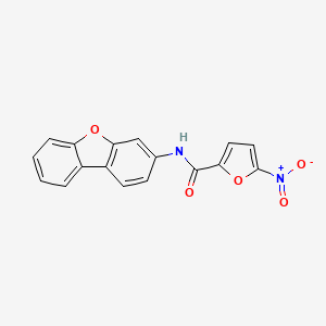 N-(Dibenzo[b,d]furan-3-yl)-5-nitrofuran-2-carboxamide chemical structure (CAS 329198-87-0)