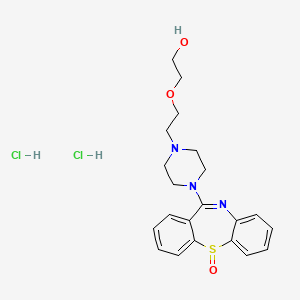 11-(4-(2-(2-Hydroxyethoxy)ethyl)piperazin-1-yl)dibenzo[b,f][1,4]thiazepine 5-oxide dihydrochloride chemical structure (CAS 329218-11-3)