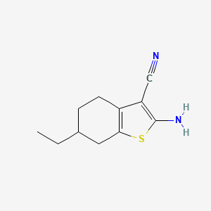 2-Amino-6-ethyl-4,5,6,7-tetrahydrobenzo[b]thiophene-3-carbonitrile chemical structure (CAS 329222-96-0)
