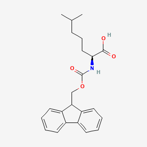 (S)-2-((((9H-Fluoren-9-yl)methoxy)carbonyl)amino)-6-methylheptanoic acid chemical structure (CAS 329270-51-1)