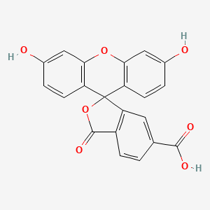 3',6'-Dihydroxy-3-oxo-3H-spiro[isobenzofuran-1,9'-xanthene]-6-carboxylic acid chemical structure (CAS 3301-79-9)