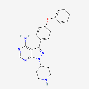 3-(4-Phenoxyphenyl)-1-(piperidin-4-yl)-1H-pyrazolo[3,4-d]pyrimidin-4-amine chemical structure (CAS 330785-90-5)