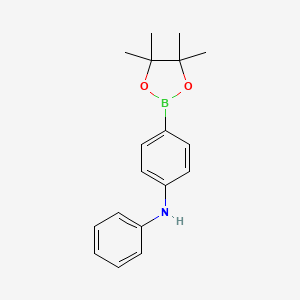 N-Phenyl-4-(4,4,5,5-tetramethyl-1,3,2-dioxaborolan-2-yl)aniline chemical structure (CAS 330792-75-1)