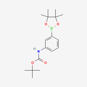 tert-Butyl (3-(4,4,5,5-tetramethyl-1,3,2-dioxaborolan-2-yl)phenyl)carbamate chemical structure (CAS 330793-09-4)