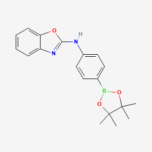 N-(4-(4,4,5,5-Tetramethyl-1,3,2-dioxaborolan-2-yl)phenyl)benzo[d]oxazol-2-amine chemical structure (CAS 330793-73-2)