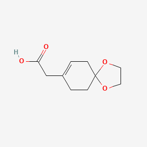 2-(1,4-Dioxaspiro[4.5]dec-7-en-8-yl)acetic acid chemical structure (CAS 33082-77-8)