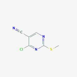 4-Chloro-2-(methylthio)pyrimidine-5-carbonitrile chemical structure (CAS 33089-15-5)