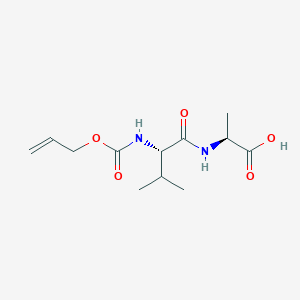 (S)-2-((S)-2-(Allyloxycarbonylamino)-3-methylbutanamido)propanoic acid chemical structure (CAS 330970-70-2)