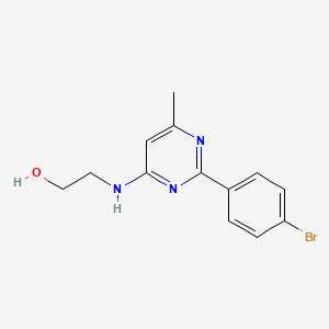2-((2-(4-Bromophenyl)-6-methylpyrimidin-4-yl)amino)ethanol chemical structure (CAS 330981-72-1)