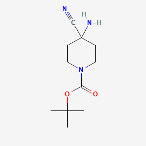 tert-Butyl 4-amino-4-cyanopiperidine-1-carboxylate chemical structure (CAS 331281-25-5)