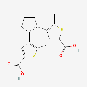 4,4'-(Cyclopent-1-ene-1,2-diyl)bis(5-methylthiophene-2-carboxylic acid) chemical structure (CAS 331432-79-2)