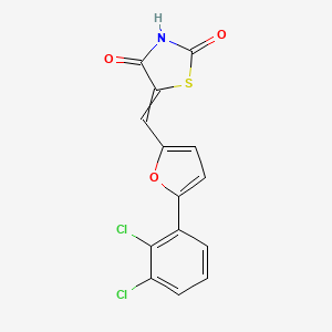 5-((5-(2,3-Dichlorophenyl)furan-2-yl)methylene)thiazolidine-2,4-dione chemical structure (CAS 331652-38-1)