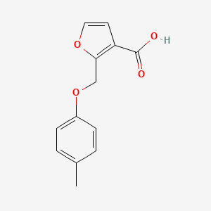 2-((P-tolyloxy)methyl)furan-3-carboxylic acid chemical structure (CAS 331670-04-3)